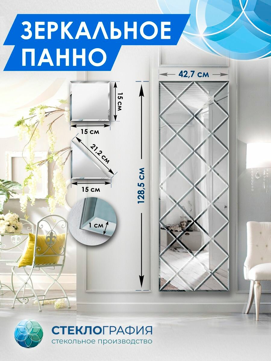 фото Зеркальное панно с фацетом, плитка