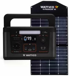 Портативная солнечная электростанция комплект WATTICO Camp 600 PRO + cолнечная батарея 95 Вт