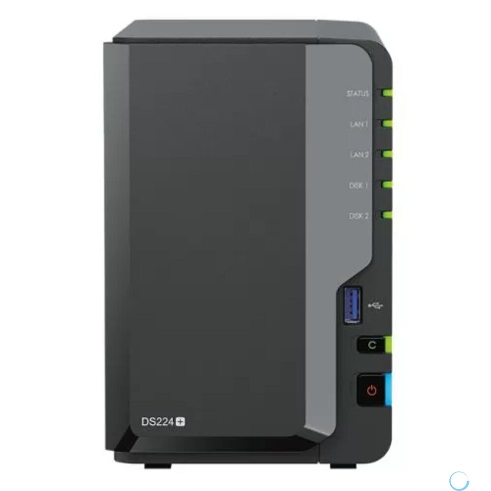 Synology DS224+ Сетевое хранилище DC 2,0GhzCPU/2GB(upto6)/RAID0,1/up to 2HDDs SATA(3,5' 2,5')/2xUSB3.2/2GigEt