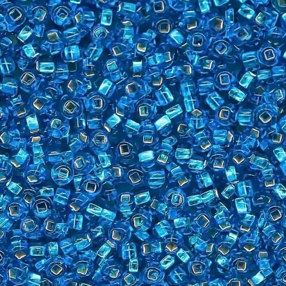 Бисер Preciosa чешский 10/0, 50 гр, цвет № 67150, синий с серебристым центром