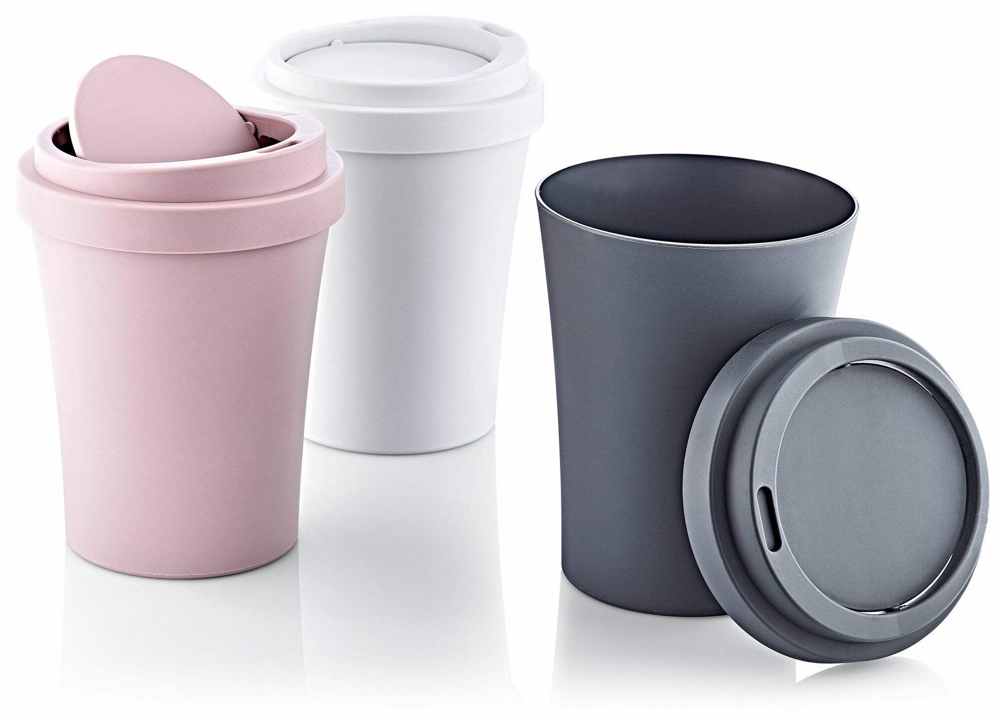 Мусорное ведро EmHouse настольное с крышкой качель, 2,5л