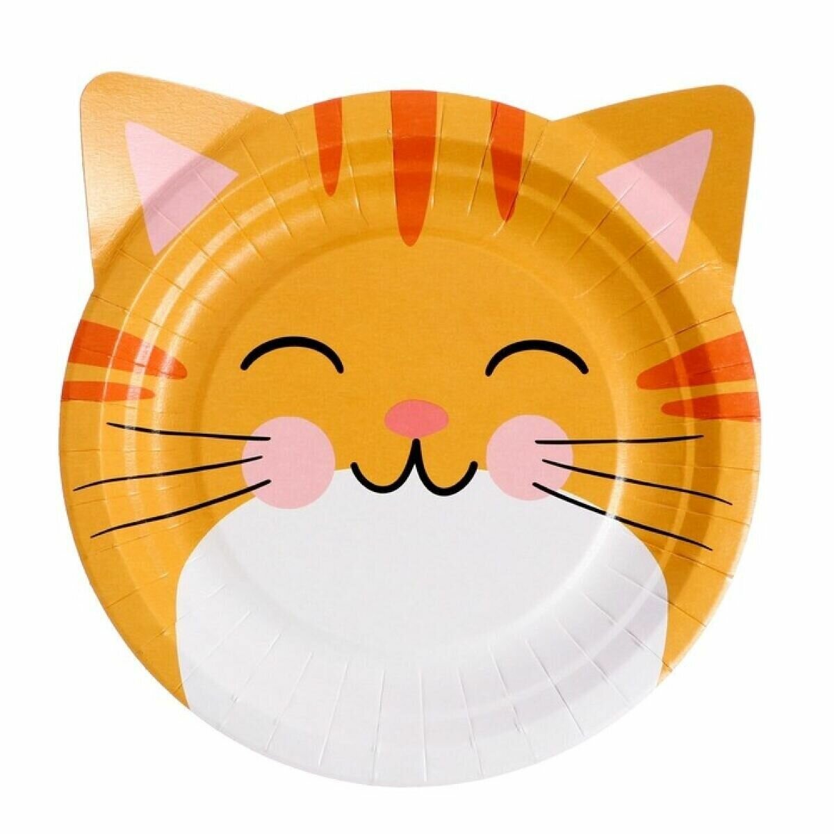 Набор бумажных тарелок «Кошки с ушками», в т/у плёнке, 6 шт, 18 см