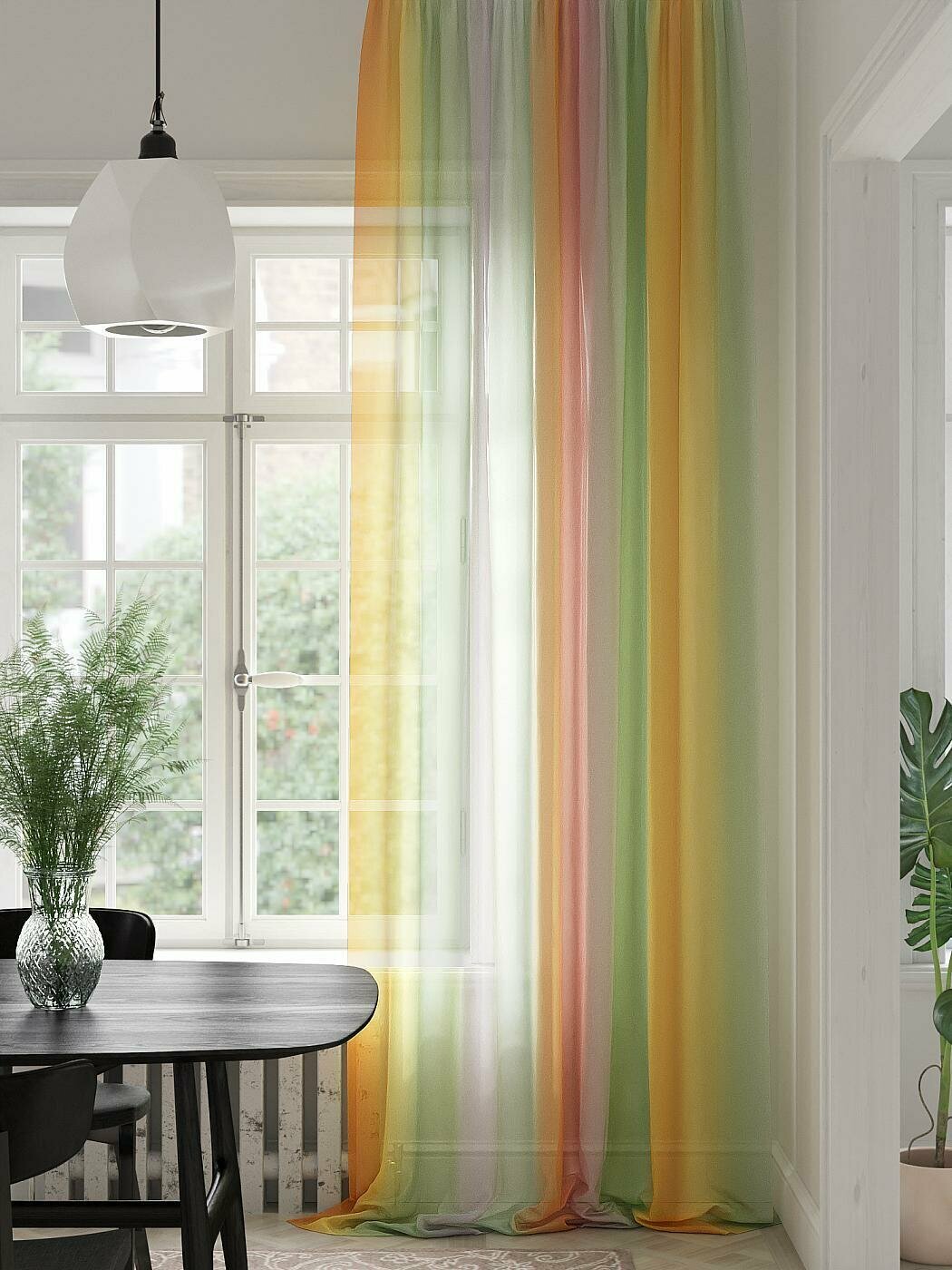 фото Тюль AT HOME Риманфор высота 280 см, ширина 150 см, крепление - шторная лента, Зеленый