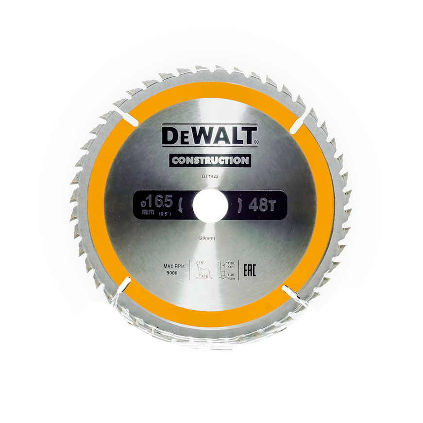 Диск пильный для резки дерева DeWalt 165x20mm 48T