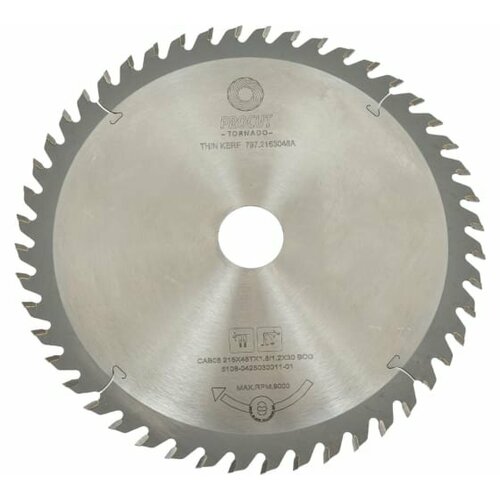 Диск ProCut 797.2163048A торцовочный с тонким пропилом для поперечного реза (216х30х1.8/1.2; Z 48) Подходит для обработки древесины, фанеры