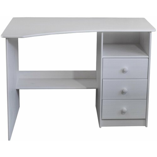 Стол письменный Корнер 3 ящика (белый / левый)