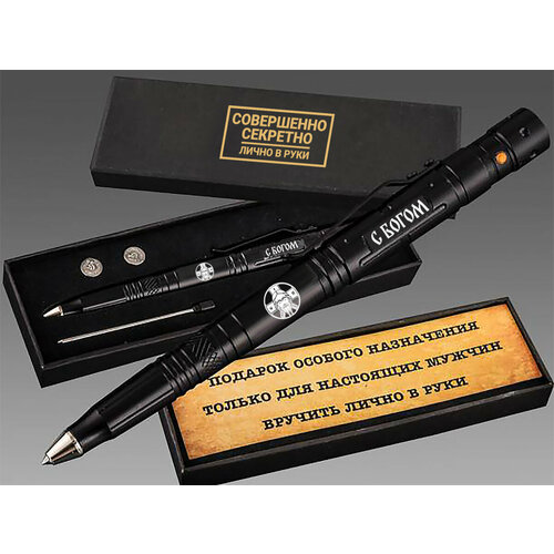 многофункциональная тактическая ручка туриста 6 в 1 dh tcp 1229 в прочном подарочном пенале Тактическая многофункциональная ручка С Богом