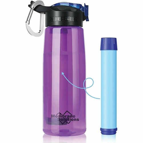 Туристическая бутылка с фильтром для питьевой воды Membrane Solutions Water Filter Bottle (Purple) бутылка для воды smart solutions slow sip sh ss btl trn pnk 450