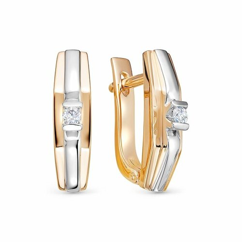 Серьги ПЕРВАЯ БРИЛЛИАНТОВАЯ, красное золото, 585 проба, бриллиант