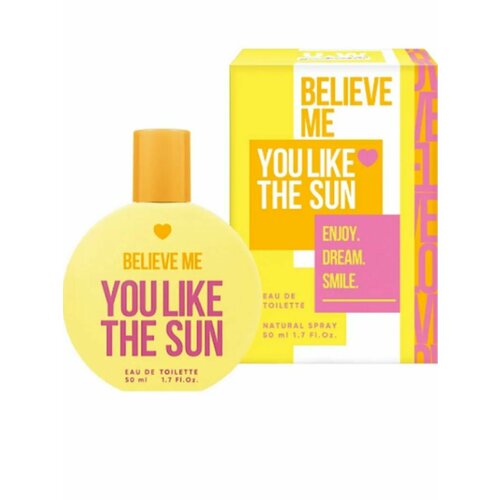 Туалетная вода сладкая Believe me You like the sun, 50 мл