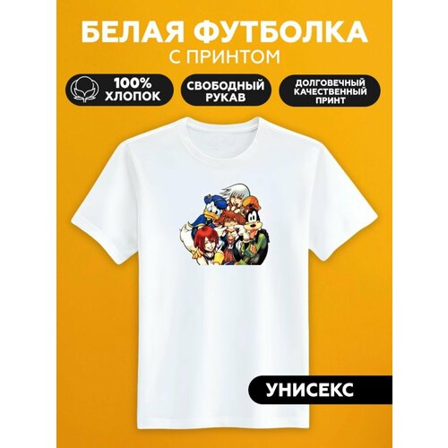 Футболка kingdom hearts, размер M, белый футболка printio 1659126 рохас kingdom hearts размер m цвет белый