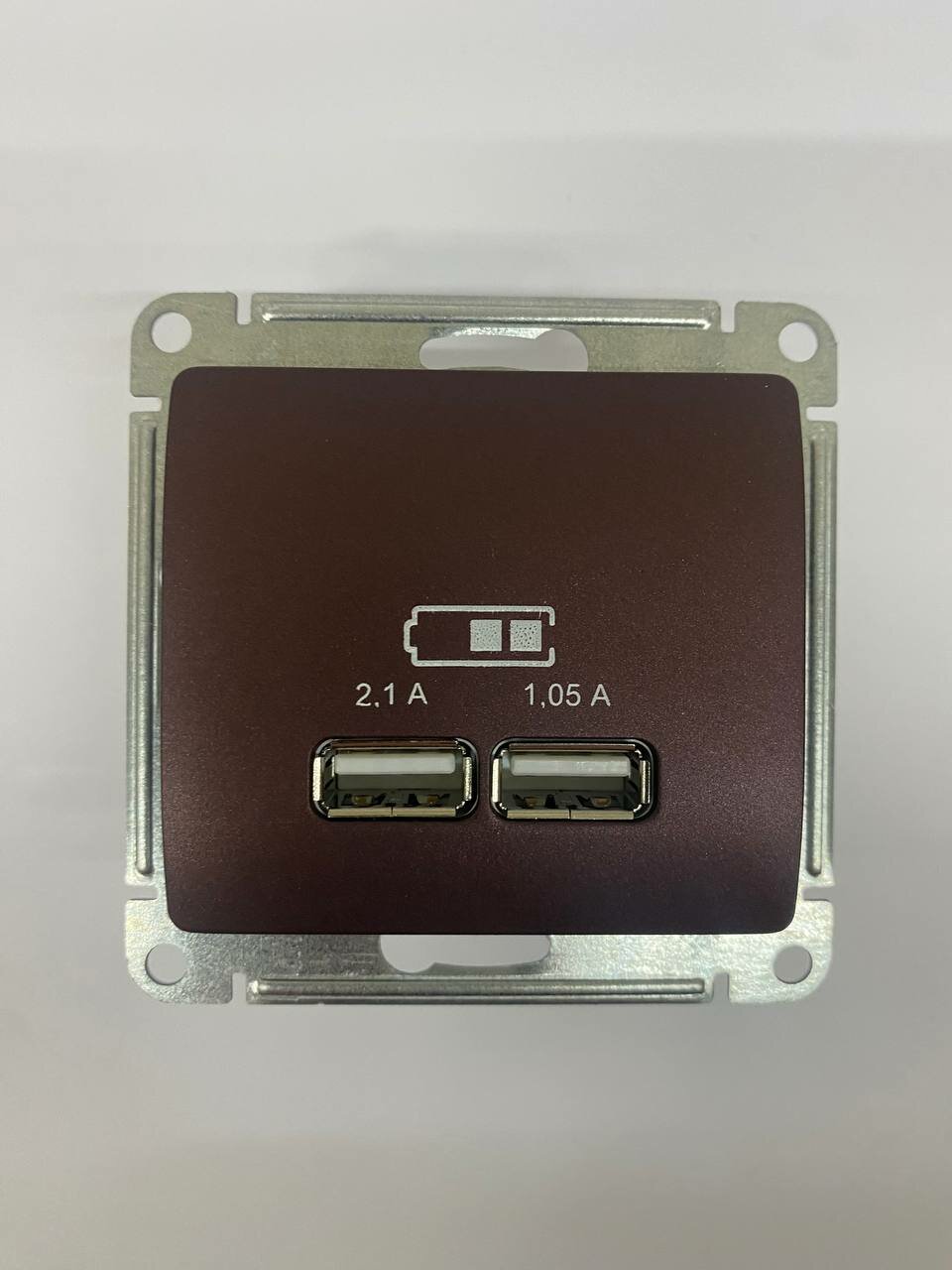 Glossa GSL001133 Розетка USB (2xUSB, под рамку, скрытая установка, баклажан) Schneider Electric - фото №2