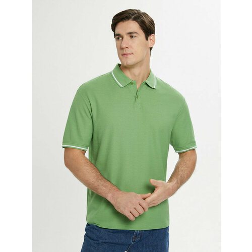 хлопковая мужская футболка с коротким рукавом белый xl Футболка FINN FLARE BAS-20034.SE, размер XL(182-108-43), зеленый