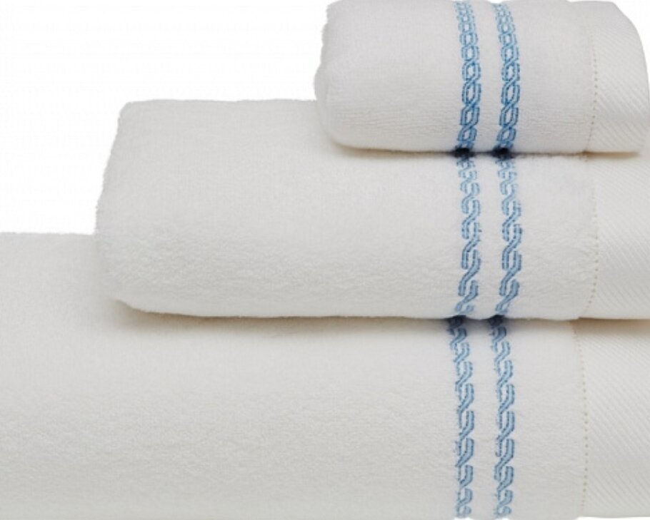 Полотенце Soft cotton CHAINE белый/голубой 1 шт. 50*100