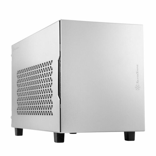 SST-SG15S Mini-ITX корпус-куб с алюминиевой передней панелью silver (811239) bad pack sst ml08b h milo slim htpc mini itx computer case with handle black