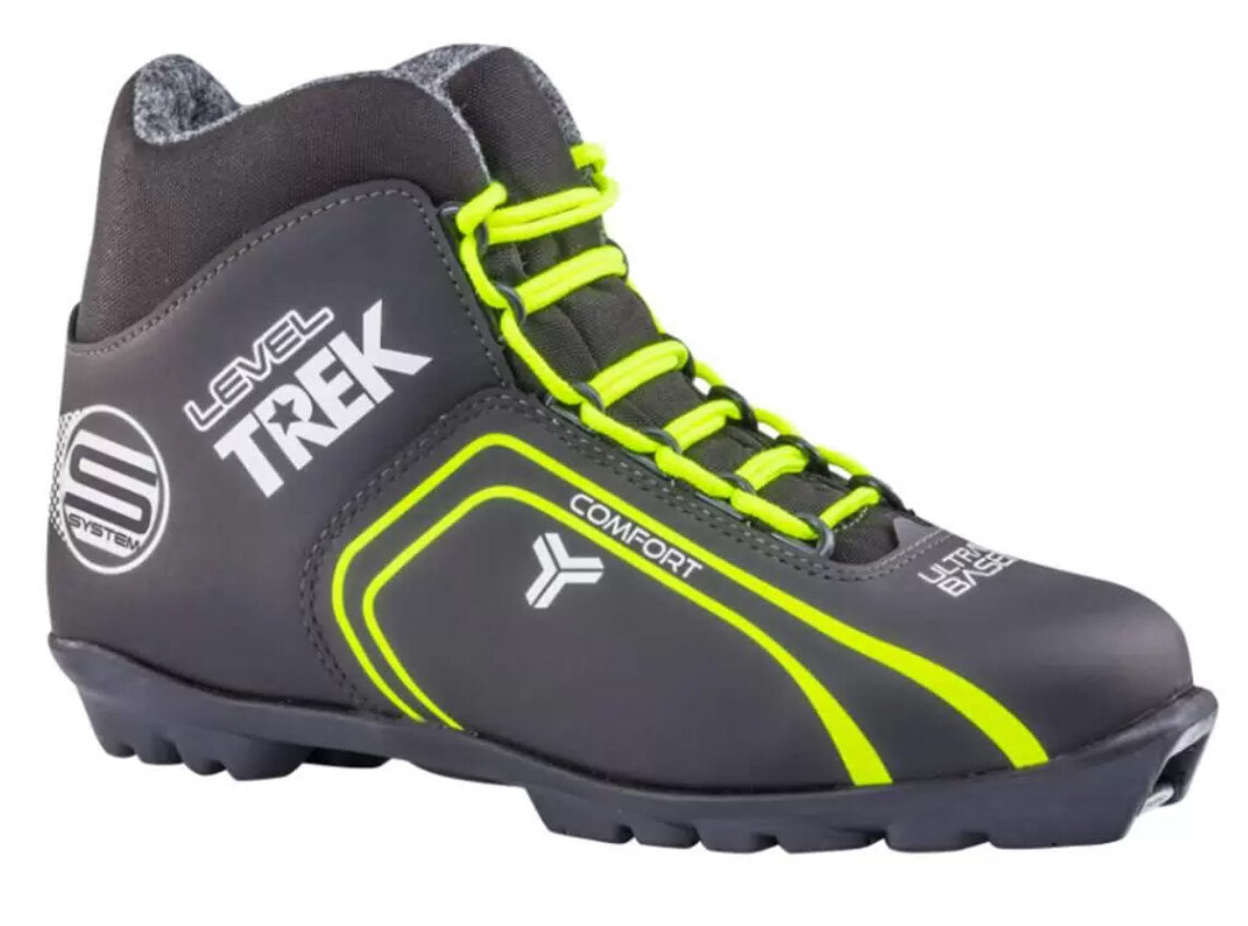 Ботинки лыжные TREK Level1 SNS черный/ лого неон 36