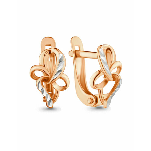 Серьги CRYSTALLINE, красное золото, 585 проба, золотой