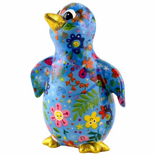 Пингвин Пако (светло-синий с мультяшными цветками)