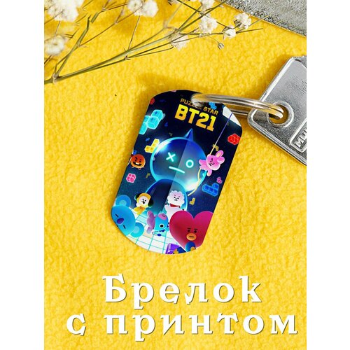 Брелок ZHENYA CLOUD kawaii bt21 аниме брелок для ключей кулон мини серии прозрачный акриловый пакет ключ двусторонний кулон