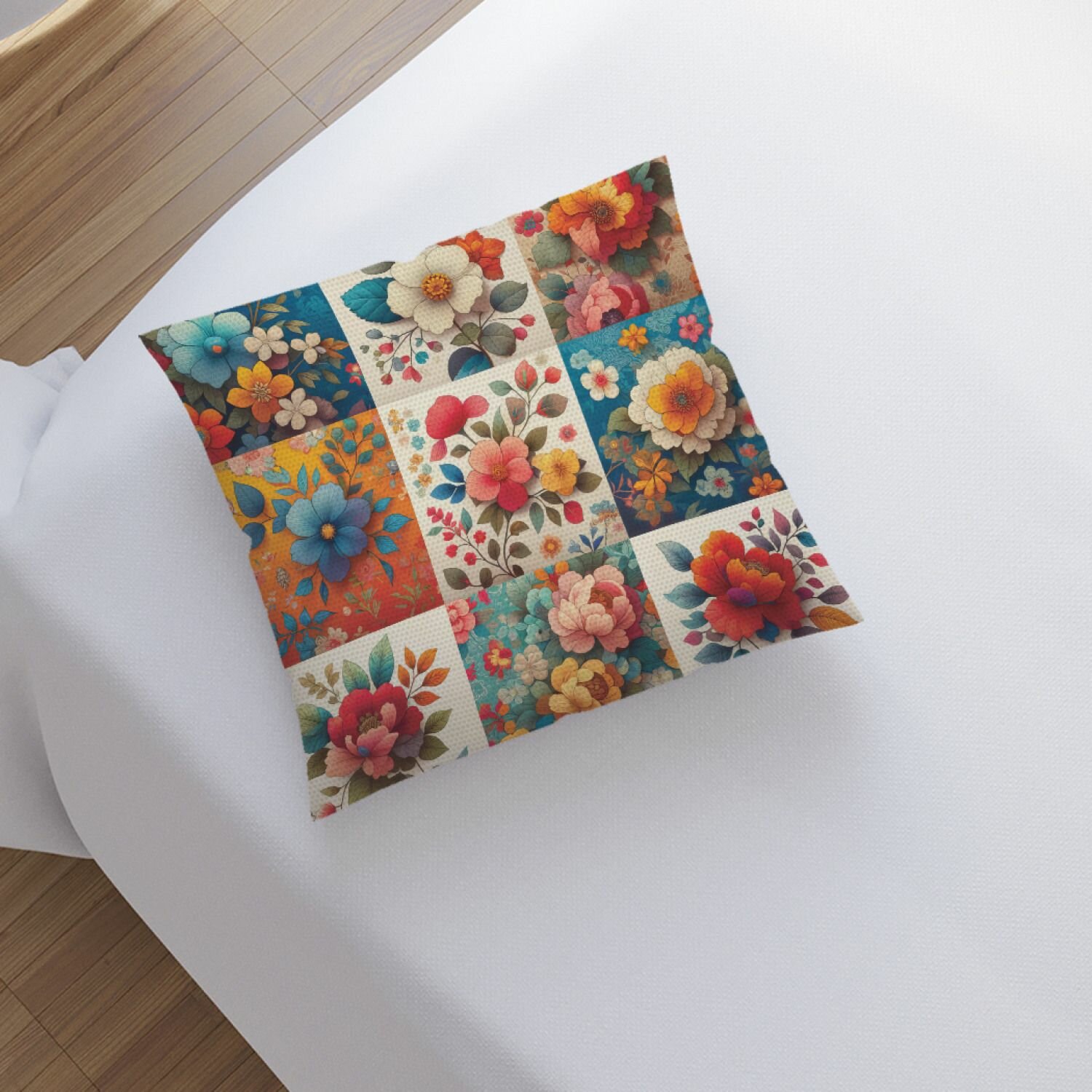 Наволочка декоративная на молнии JoyArty, чехол на подушку "Цветочная картина", 45х45 см