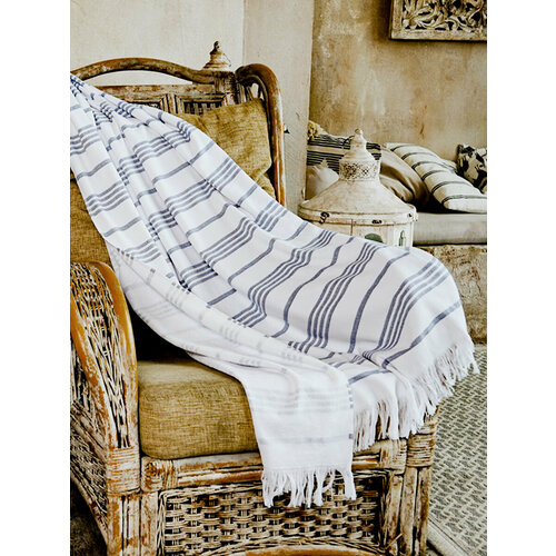 Полотенце пляжное Safia Stripe, 100х150 см, бело-серый