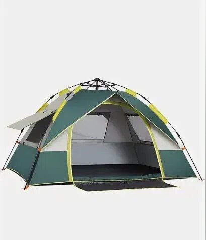 фото Палатка туристическая, самораскладывающаяся, автоматическая с 3 окнами 2-х местная темно-зеленая
