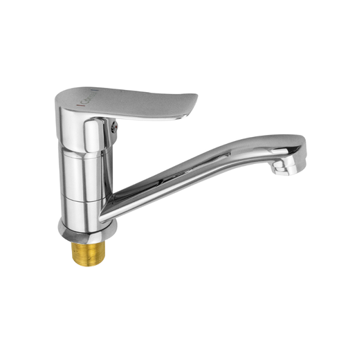 Смеситель для кухни и раковины шаровый излив 15 см литая ручка цвет хром 2367₽