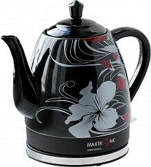 Чайник MAXTRONIC MAX-YD-184 черный "цветы"