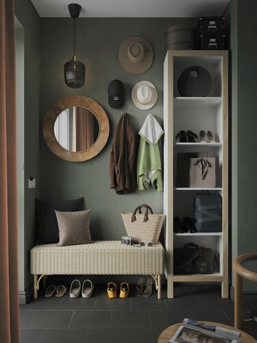 Изображение товара Открытый глубокий белый шкаф на ножках c полками 550*540*2250 (ш*г*в)