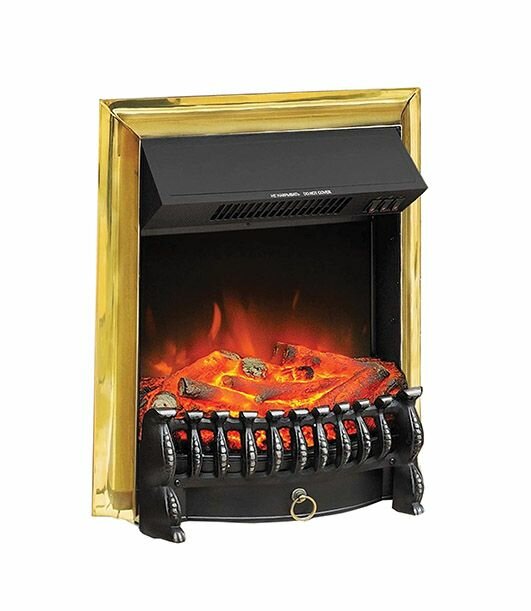 фото Электроочаг для встройки Фобос Нью (золото) Габариты (ШхВxГ) 510x610x240 мм