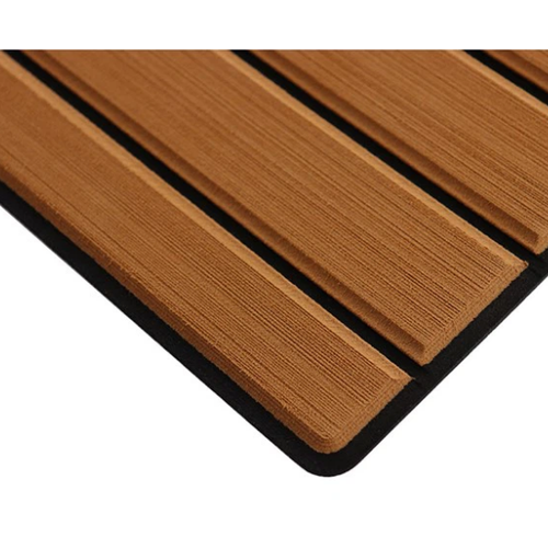 Напольное палубное покрытие с фаской 1,2х2,4 м, настил для катеров и лодок коричневое светлое