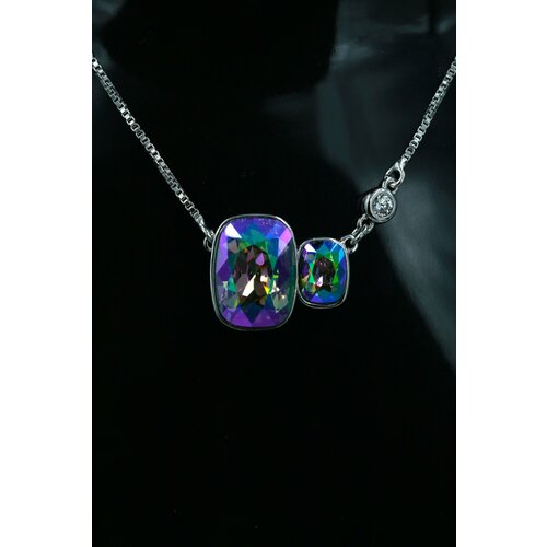 Колье Sinotti, циркон, длина 47.5 см, серебряный, зеленый