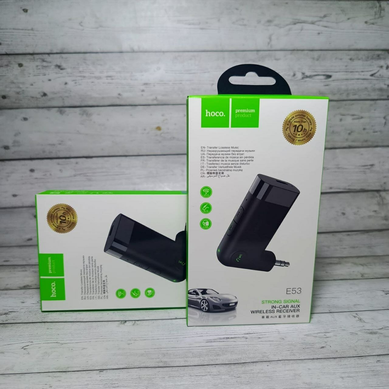 Bluetooth AUX аудиоадаптер Hoco E53 Dawn sound in-car AUX wireless receiver black