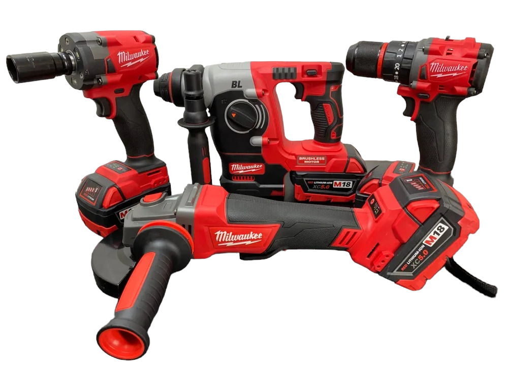 фото Бесщеточный набор 4в1 инструментов made in China 4 Аккумулятора + 2 док станции