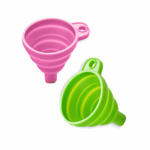 Воронка силиконовая GSMIN AL67 70х60х15мм комплект 2 штуки розовый зеленый 250₽