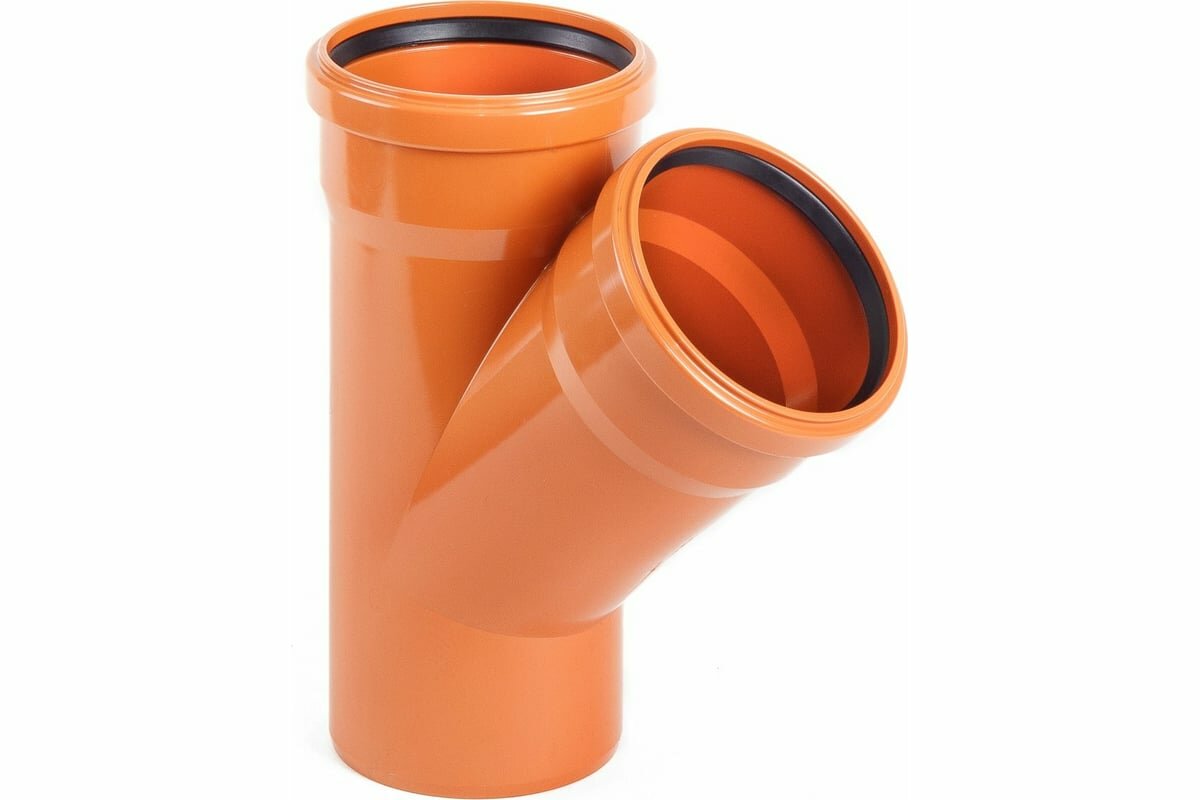 Тройник НПВХ с раструбом коричневый Дн 110х110х45гр б нап в к Хемкор 2491088