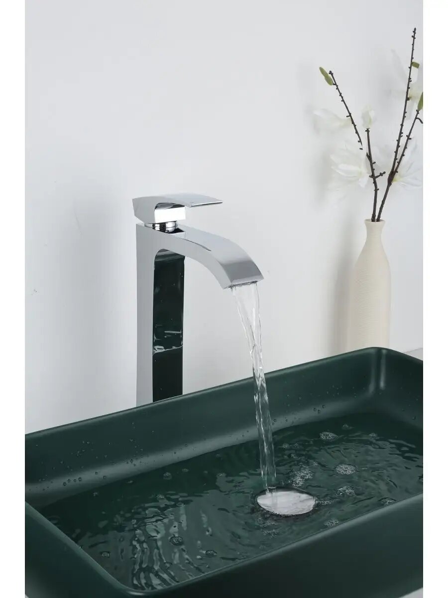 Смеситель для раковины (умывальника) высокий Gappo G1007-81, латунь, хромированный