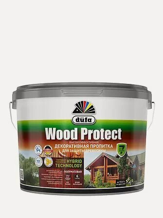 Изображение товара Пропитка декоративная Dufa Wood Protect для защиты древесины дуб 9л