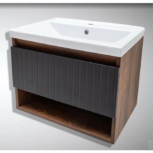 Тумба для ванной «Акваль Нова» 60 см (Тобаго 60 , COMO60) , цвет черный