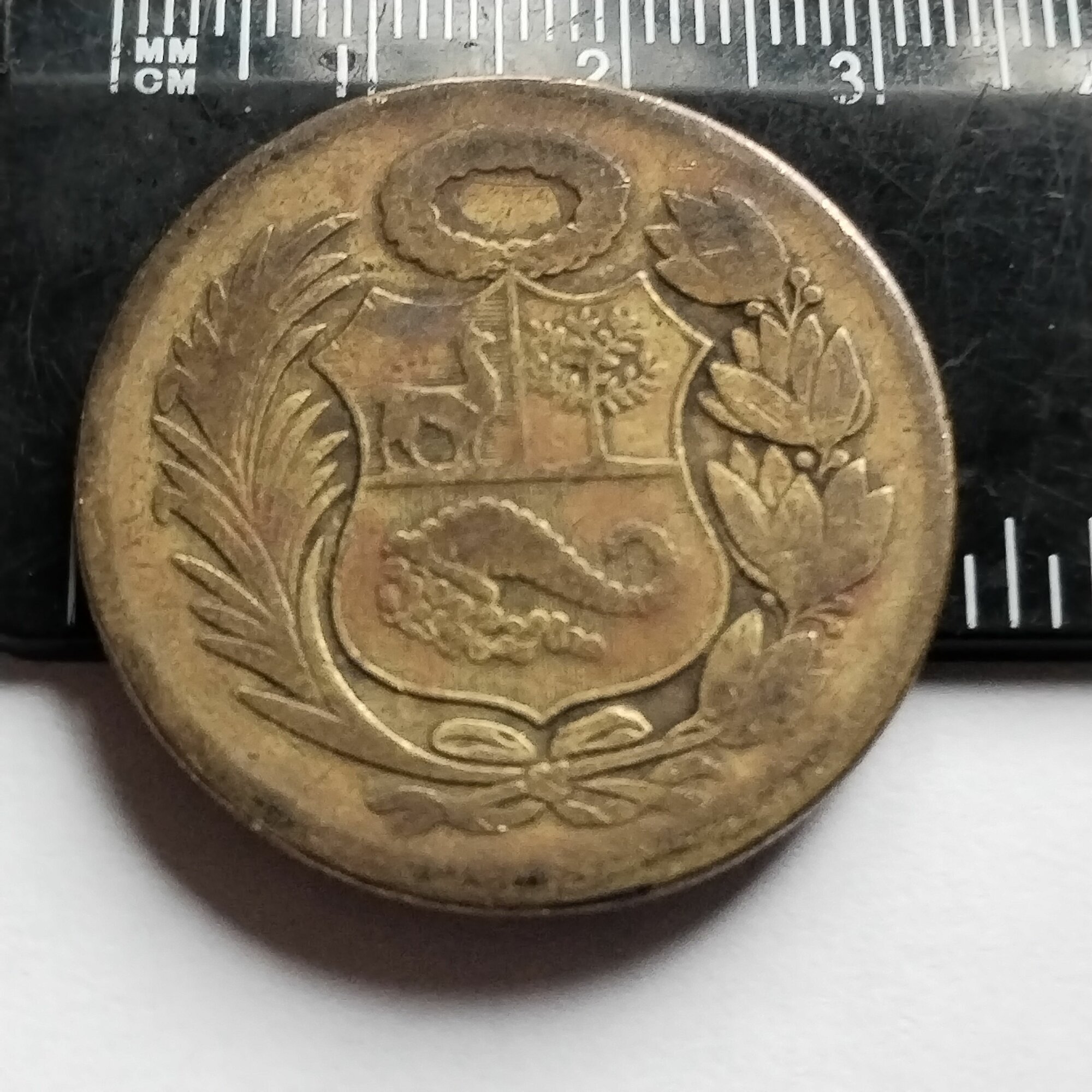 Перу 1 соль 1943. Нечастая монета. F