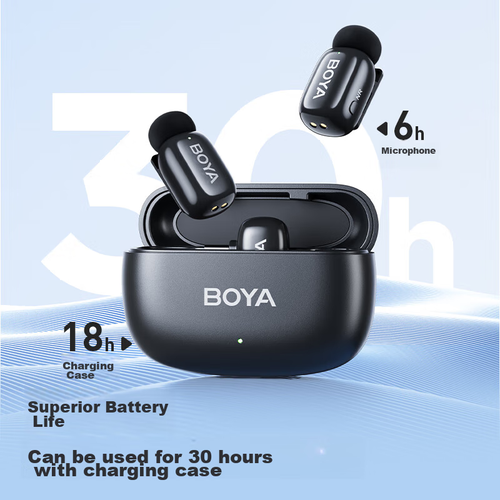 Беспроводной петличный микрофон BOYA Mini с шумоподавлением Dual Microphone Set черный 4116₽