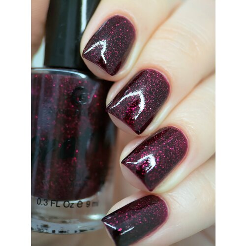 Grattol Color Nail Polish Ruby Star - Лак для ногтей Бордовый с глиттером сушка без лампы 17FREE Халяль 9 мл 395₽