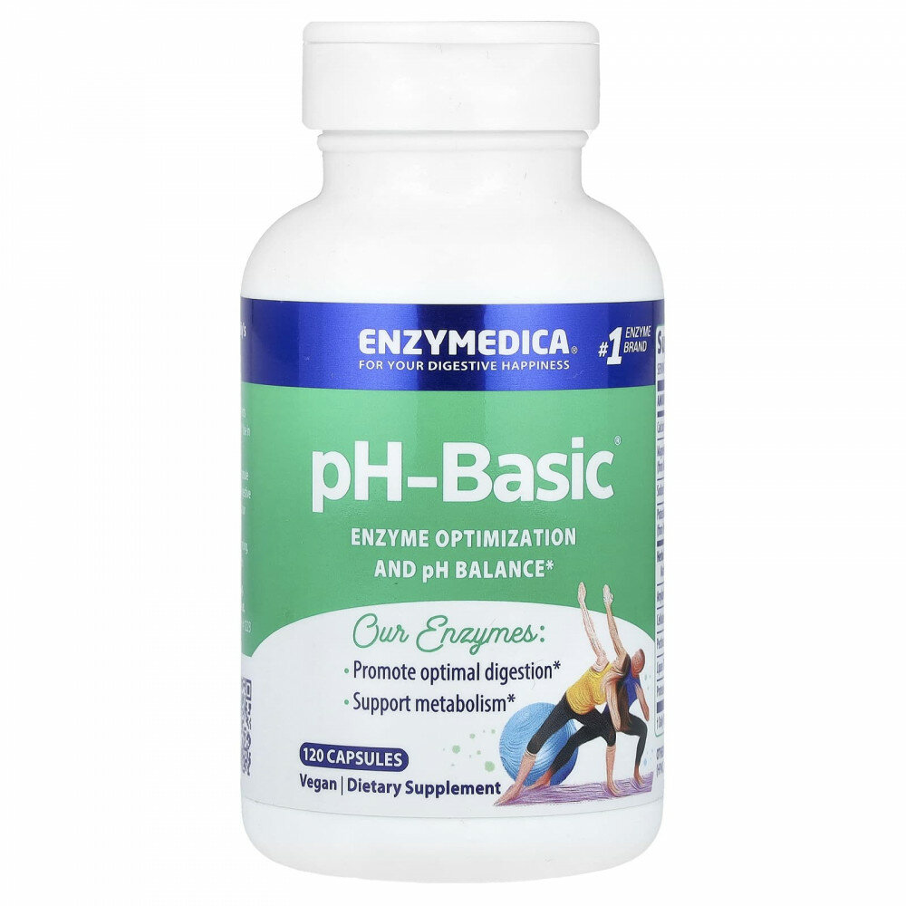 Enzymedica, pH-Basic, баланс, 120 капсул
