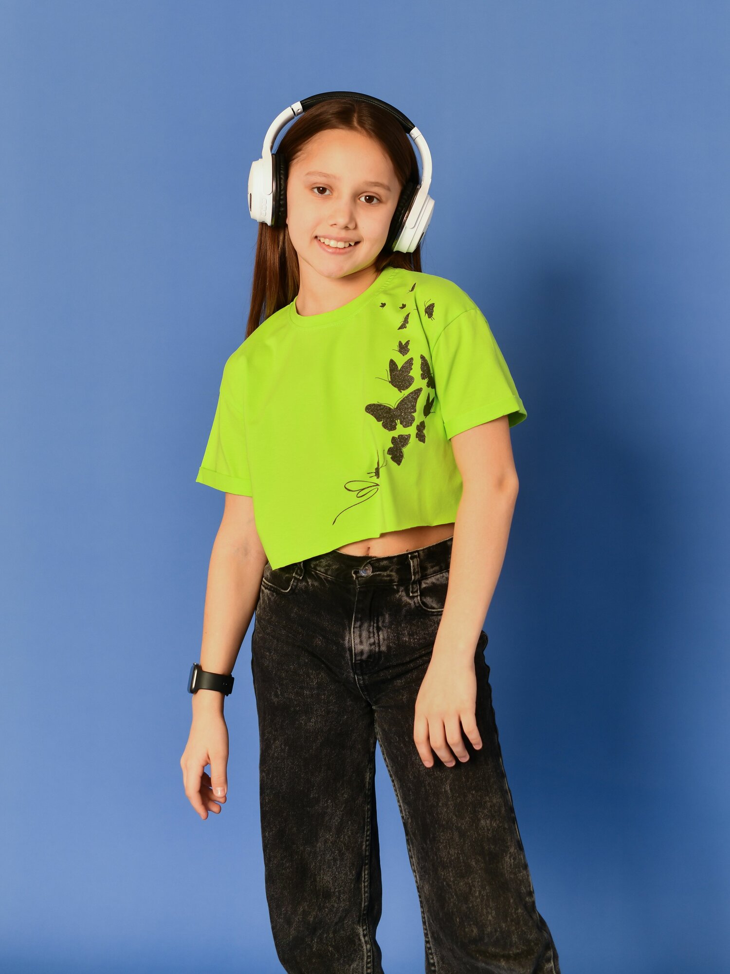 Кроп-топ LikeRostik, размер 128, салатовый