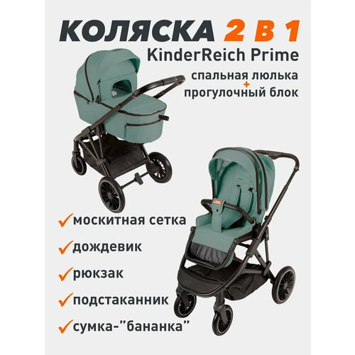 Всесезонная коляска для новорожденных 2 в 1 Prime 300D + дождевик, москитная сетка, рюкзак мамы, сумка