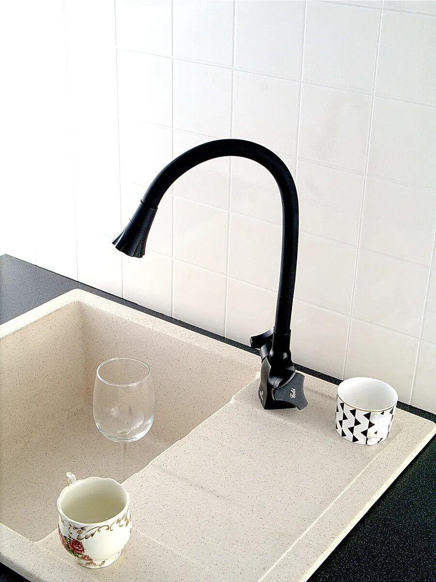 Смеситель Diadonna, латунь, гибкий излив, керамическая кран-букса — фото 1