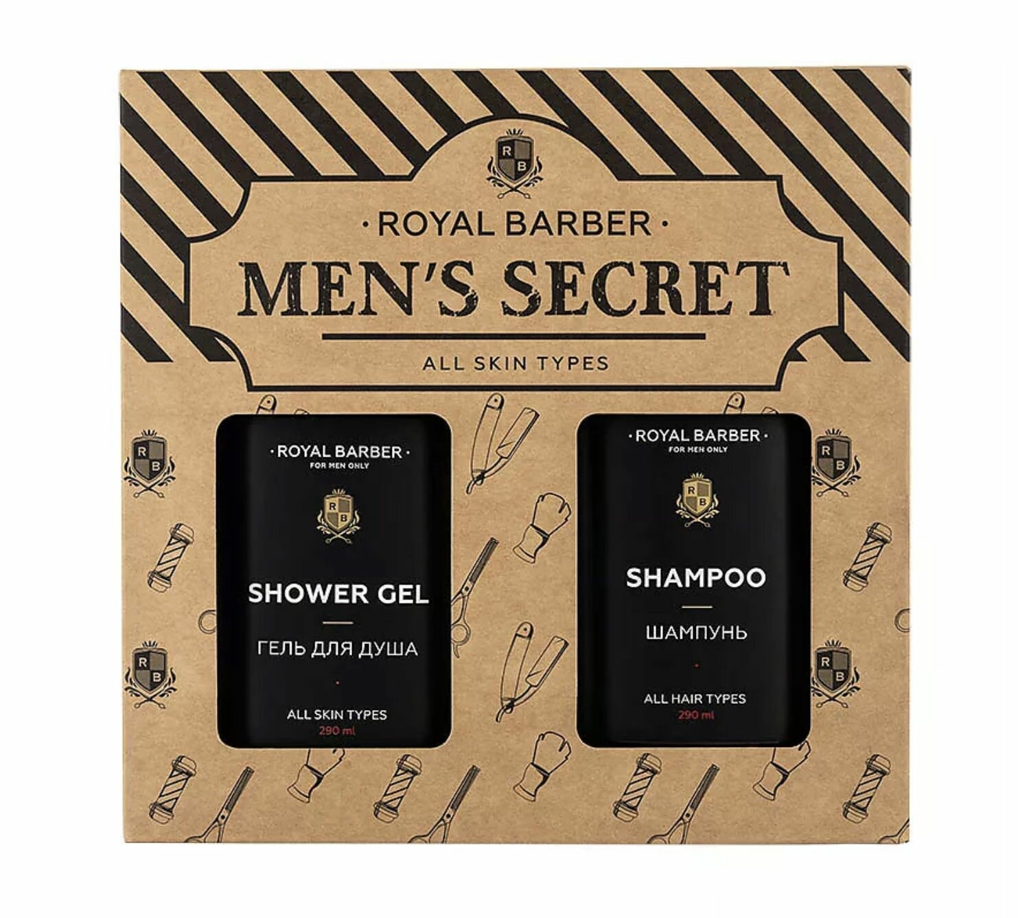 ROYAL BARBER Подарочный Набор 24 MEN'S SECRET гель для душа и шампунь