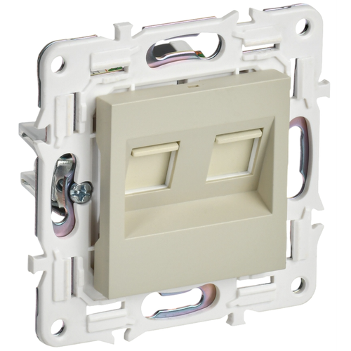 Механизм розетки IEK SKANDY двойная RJ45 кат.5E бежевый SK-K03B SK-K20-1-K10