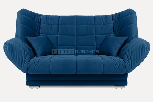 Изображение товара Диван Сток Диванов Марко, синий велюр, механизм клик-кляк, съёмный чехол