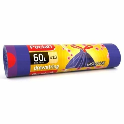Мешки для мусора PACLAN с завязками, Aroma, 60 л, 10 штук (136912/136911/136910)